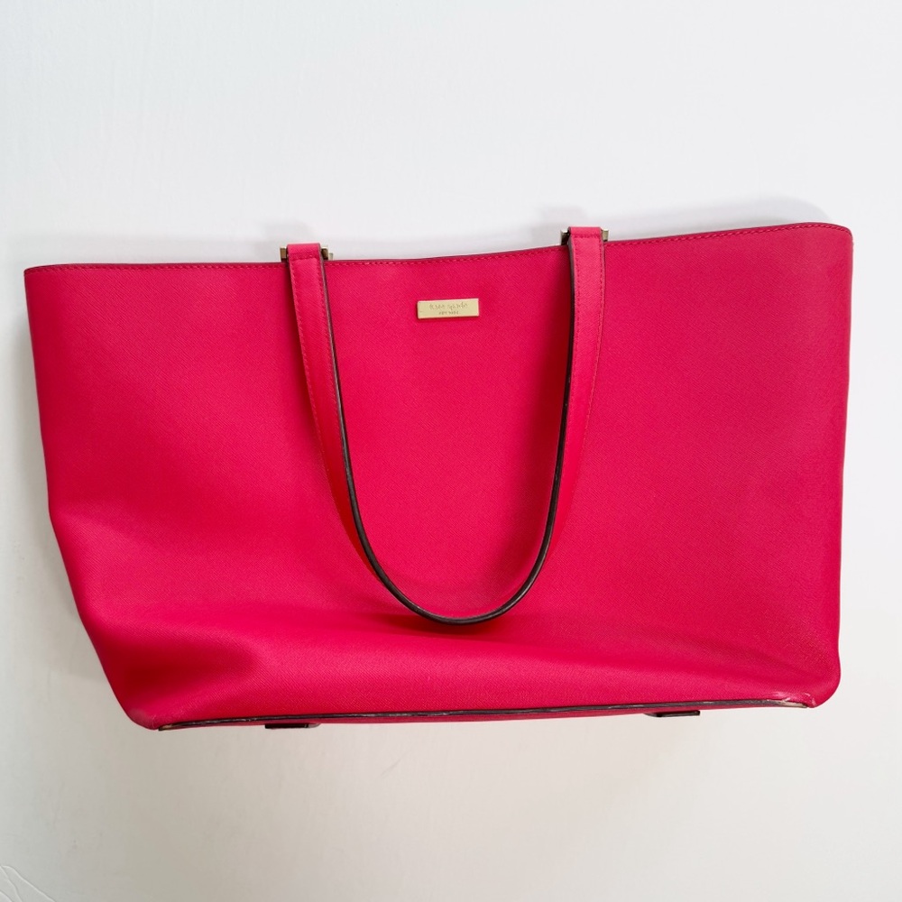 Kate Spade Newbury Lane Jules Red Leather Large‎ Tote Bag Purse